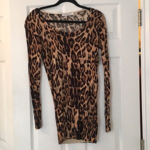 Mink Pink Leopard Tunic Sweater